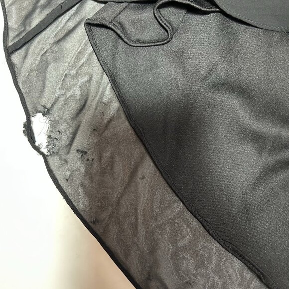 David Bridal Women High Low Black Chiffon Dress Strappy Beaded Front Sz 22 Flaw - Picture 7 of 12